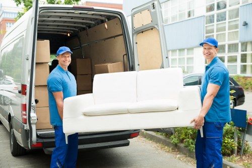 Person using accessible moving service website on a laptop