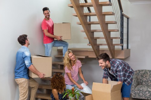 Removal team planning a move in Clapham near residential properties