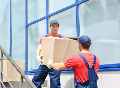Removal van and moving team serving homes in Clapham