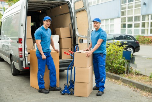 Business removals service handling boxes and office items in Clapham
