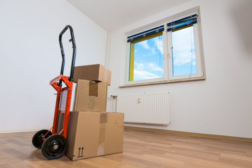Careful loading for a student move in Clapham using a removal vehicle