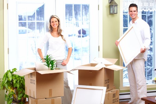 Household items organized for a local home removal in Clapham